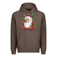 Coffee Stay Merry and bright Christmas with santa Premium Hoodie - NancyCooperArtShop