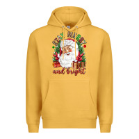 Mustard Stay Merry and bright Christmas with santa Premium Hoodie - NancyCooperArtShop