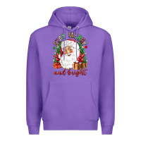Stay Merry And Bright Christmas With Santa Premium Hoodie | Teevron