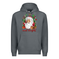 Rock Stay Merry and bright Christmas with santa Premium Hoodie - NancyCooperArtShop