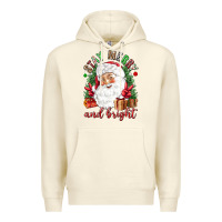 Sandshell Stay Merry and bright Christmas with santa Premium Hoodie - NancyCooperArtShop