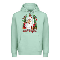 Seafoam Stay Merry and bright Christmas with santa Premium Hoodie - NancyCooperArtShop