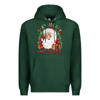 Sports Green Stay Merry and bright Christmas with santa Premium Hoodie - NancyCooperArtShop