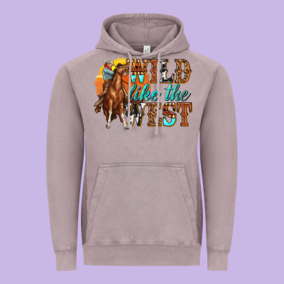 Wild Like West Vintage Hoodie Designed By Texasbilliewilder