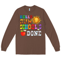 Chestnut hello sun schools done Long Sleeve Tee - HRA Design Shop