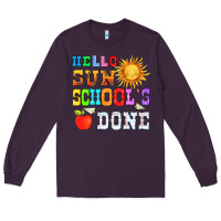 Plum hello sun schools done Long Sleeve Tee - HRA Design Shop