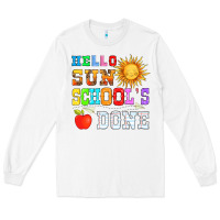 White hello sun schools done Long Sleeve Tee - HRA Design Shop