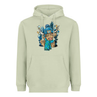 Matcha Winter long haired Cow Heavyweight Hoodie - NancyCooperArtShop