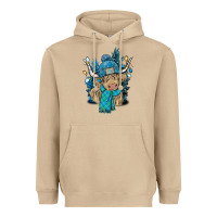 Mushroom Winter long haired Cow Heavyweight Hoodie - NancyCooperArtShop