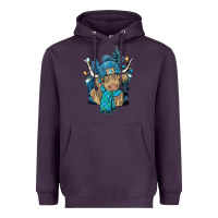Plum Winter long haired Cow Heavyweight Hoodie - NancyCooperArtShop