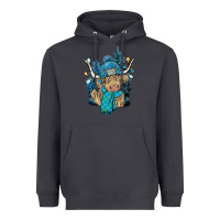 Smoke Winter long haired Cow Heavyweight Hoodie - NancyCooperArtShop