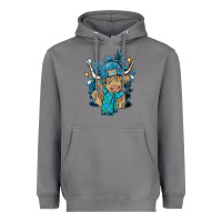 Storm Winter long haired Cow Heavyweight Hoodie - NancyCooperArtShop