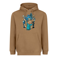 Toasted Coconut Winter long haired Cow Heavyweight Hoodie - NancyCooperArtShop