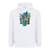 White Winter long haired Cow Heavyweight Hoodie - NancyCooperArtShop