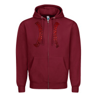 Burgundy ball stitch Zipper Hoodie - AdoDesignShop