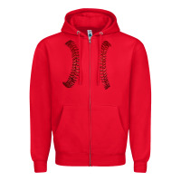 Red ball stitch Zipper Hoodie - AdoDesignShop