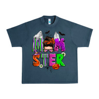 Midnight Navy halloween momster messy bun Urban Heavy Tee - Zillion Design Studio