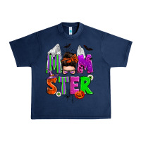 Navy halloween momster messy bun Urban Heavy Tee - Zillion Design Studio