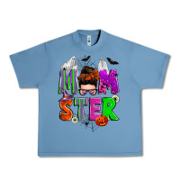 Pebble Blue halloween momster messy bun Urban Heavy Tee - Zillion Design Studio