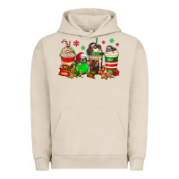 Pigment French Oak christmas sloth coffee cups Urban Hoodie - Jasminsmagicworld
