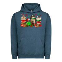 Pigment Midnight Navy christmas sloth coffee cups Urban Hoodie - Jasminsmagicworld