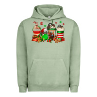 Pigment Oil Green christmas sloth coffee cups Urban Hoodie - Jasminsmagicworld
