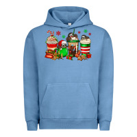 Pigment Pebble Blue christmas sloth coffee cups Urban Hoodie - Jasminsmagicworld