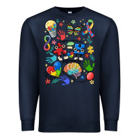 Navy somebody's loud & proud autism mama Premium Sweatshirt - MaliasSmallBusiness