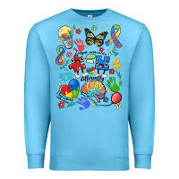 Ocean Blue somebody's loud & proud autism mama Premium Sweatshirt - MaliasSmallBusiness