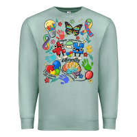 Seafoam somebody's loud & proud autism mama Premium Sweatshirt - MaliasSmallBusiness