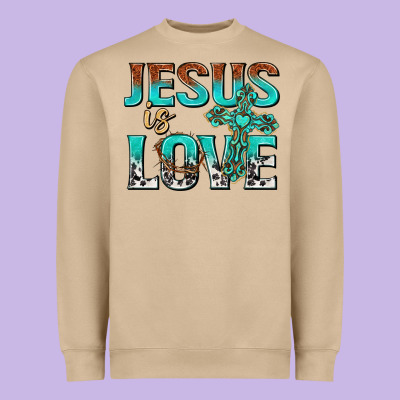 Jesus Is Love Heavyweight Sweatshirt Designed By Texasbilliewilder