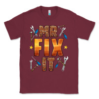 Burgundy mr fix it Classic Tee - HRA Design Shop