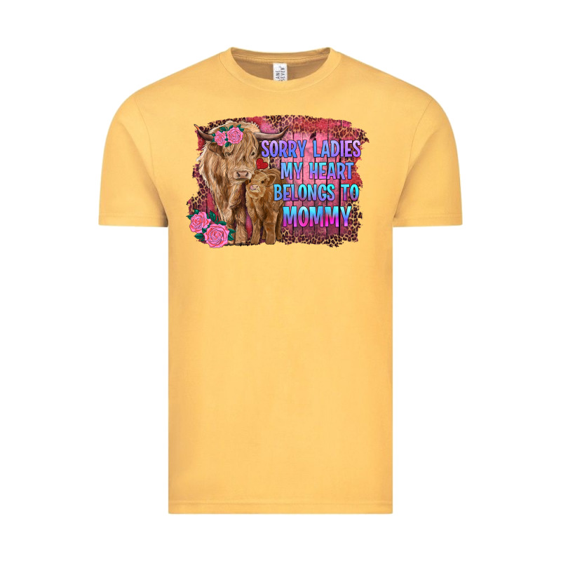 Sorry Ladies My Heart Belongs To Mommy Highland Cow And Calf Vintage Tee by RanaPortraitStore | Teevron