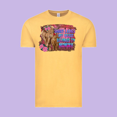 Sorry Ladies My Heart Belongs To Mommy Highland Cow And Calf Vintage Tee Designed By Ranaportraitstore