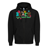 Black beach is my happy place Zipper Hoodie - AdoDesignShop