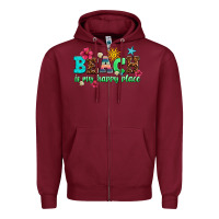 Burgundy beach is my happy place Zipper Hoodie - AdoDesignShop