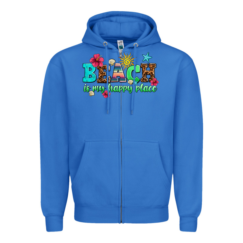 Beach Is My Happy Place Zipper Hoodie by AdoDesignShop | Teevron