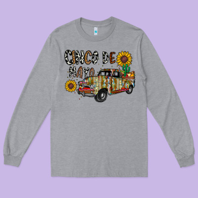 Cinco De Mayo Truck Long Sleeve Tee Designed By Cowhidedigitalart