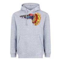 Heather Grey Guppy Fish Heavyweight Hoodie - LillyAllenDesigns
