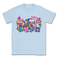 Dusty Blue stitch with lilo coffee cups Classic Tee - AdoDesignShop