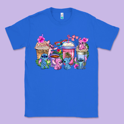 Stitch With Lilo Coffee Cups Classic Tee Designed By Adodesignshop