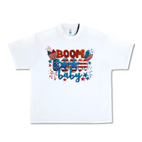 White boom boom baby 4th of july Urban Heavy Tee - BarkalooDesign