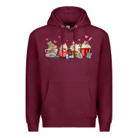 Burgundy Nurse Coffee Cups Premium Hoodie - MaliasSmallBusiness
