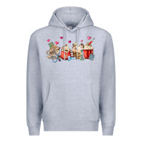 Heather Grey Nurse Coffee Cups Premium Hoodie - MaliasSmallBusiness