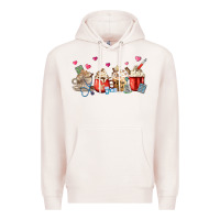Pale Pink Nurse Coffee Cups Premium Hoodie - MaliasSmallBusiness