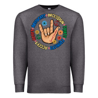 Charcoal Heather advocate inclusion equity equality accept adapt Premium Sweatshirt - MaliasSmallBusiness