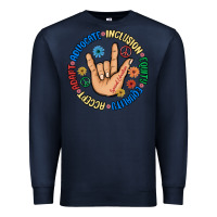 Navy advocate inclusion equity equality accept adapt Premium Sweatshirt - MaliasSmallBusiness