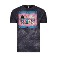 Cloud Black cat coffee cups Vintage Tee - Zillion Design Studio