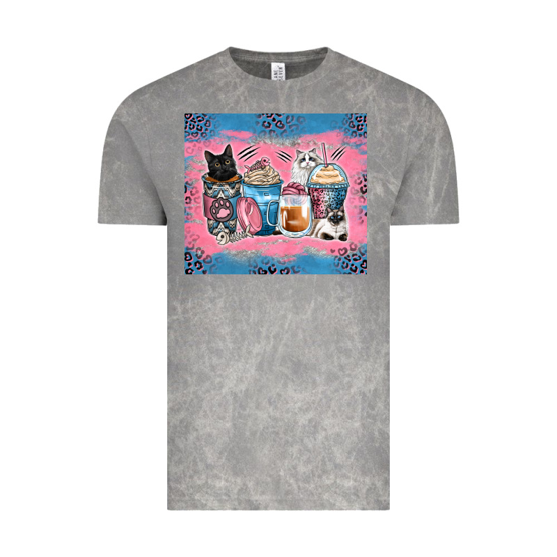 Cat Coffee Cups Vintage Tee by Zillion Design Studio | Teevron