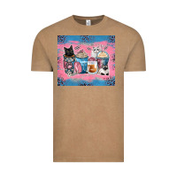 Vintage Coffee cat coffee cups Vintage Tee - Zillion Design Studio